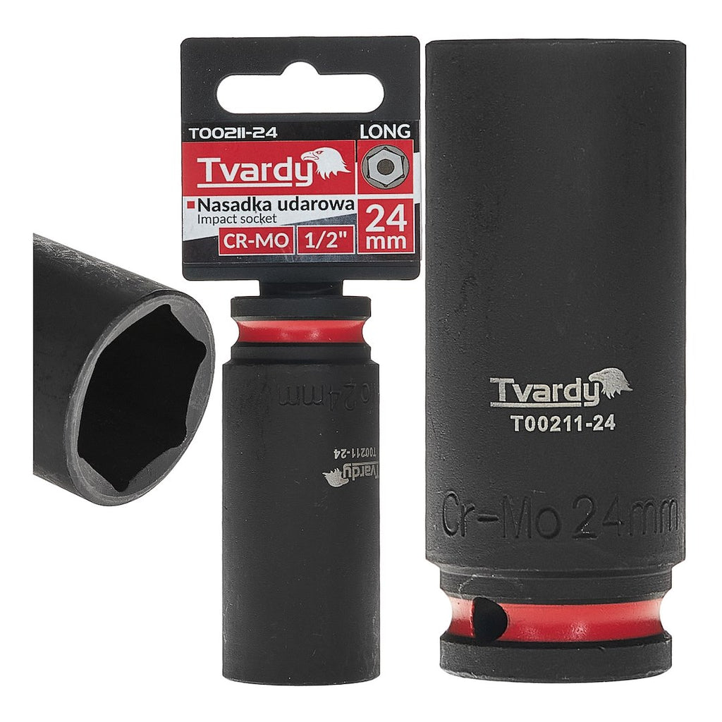 Deep impact socket 1/2" 6PT 24 mm CR-MO