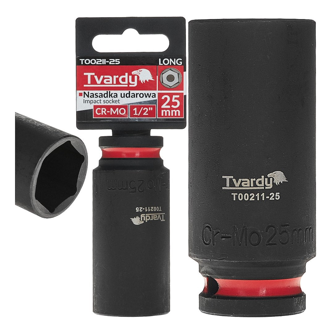 Deep impact socket 1/2" 6 PT 25 mm CR-MO
