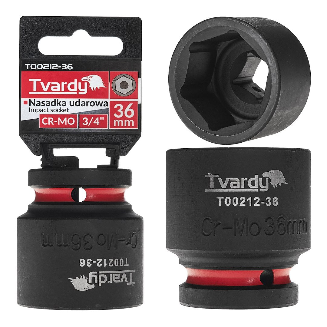 Impact socket 3/4" 6-pt 36 mm CR-MO