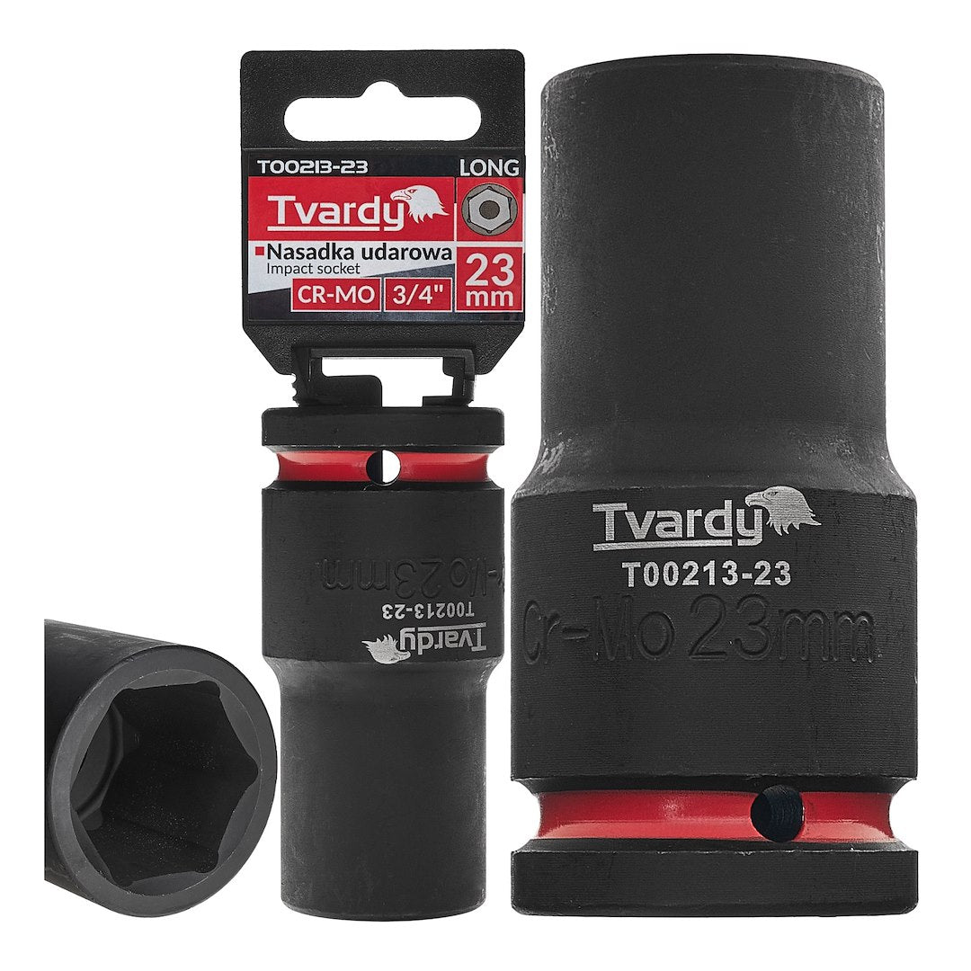 Deep impact socket 3/4\" 6PT 23 mm CR-MO