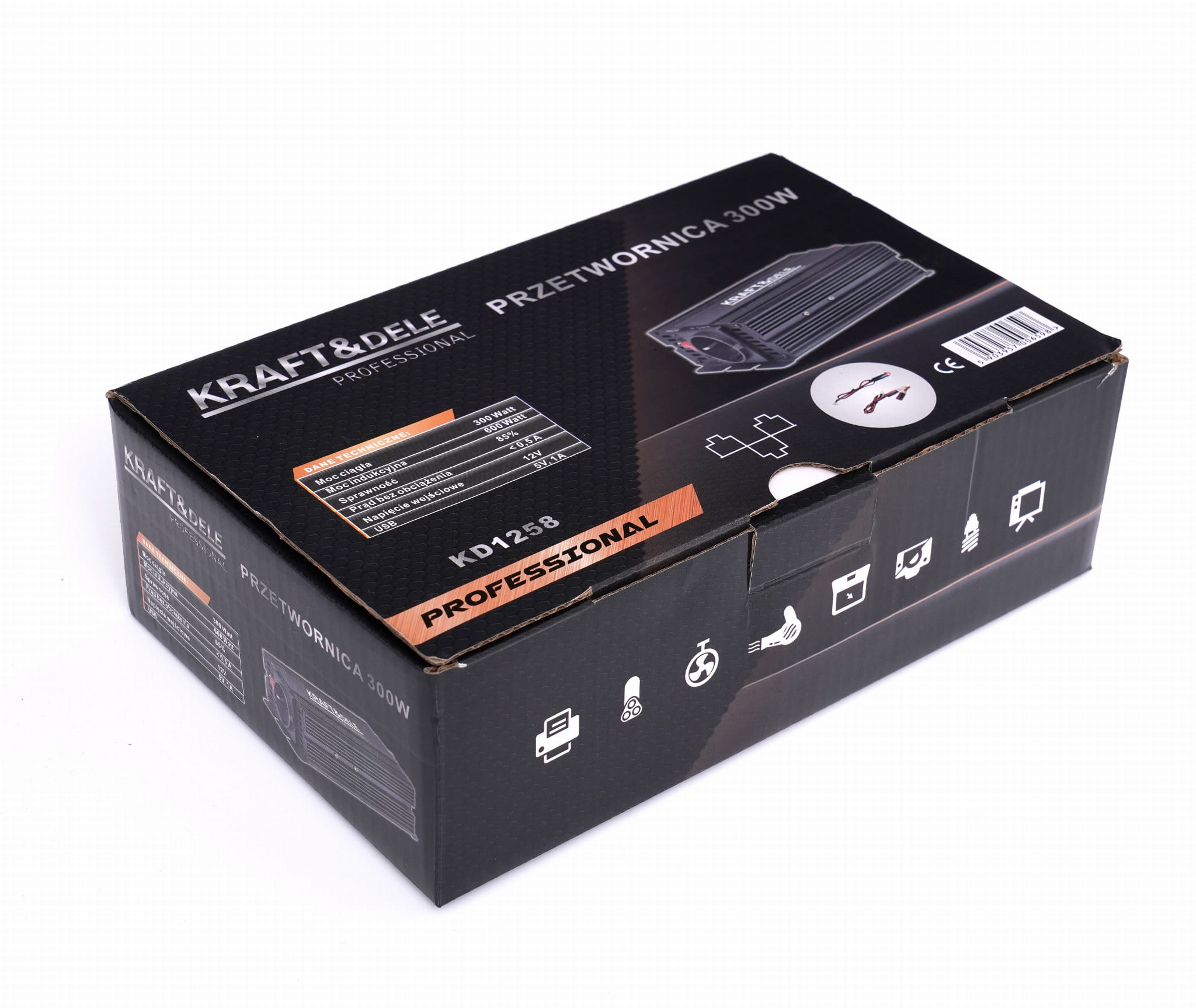 12V kuni 230V inverter 300W / 600W modifitseeritud siinuslaine KD1258 (VB9)
