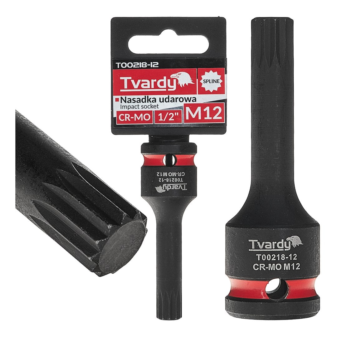 SPLINE Impact Socket 1/2" M12 CR-MO