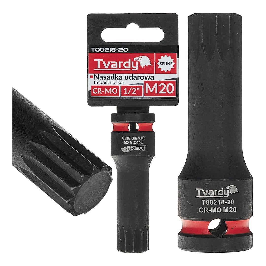 SPLINE Impact Socket 1/2" M20 CR-MO