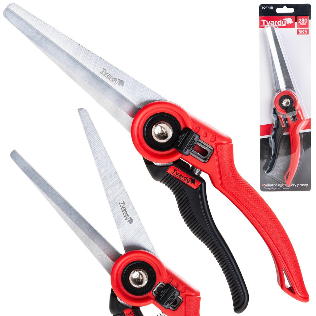 Straight garden pruner with bypass blade 280 mm SK5