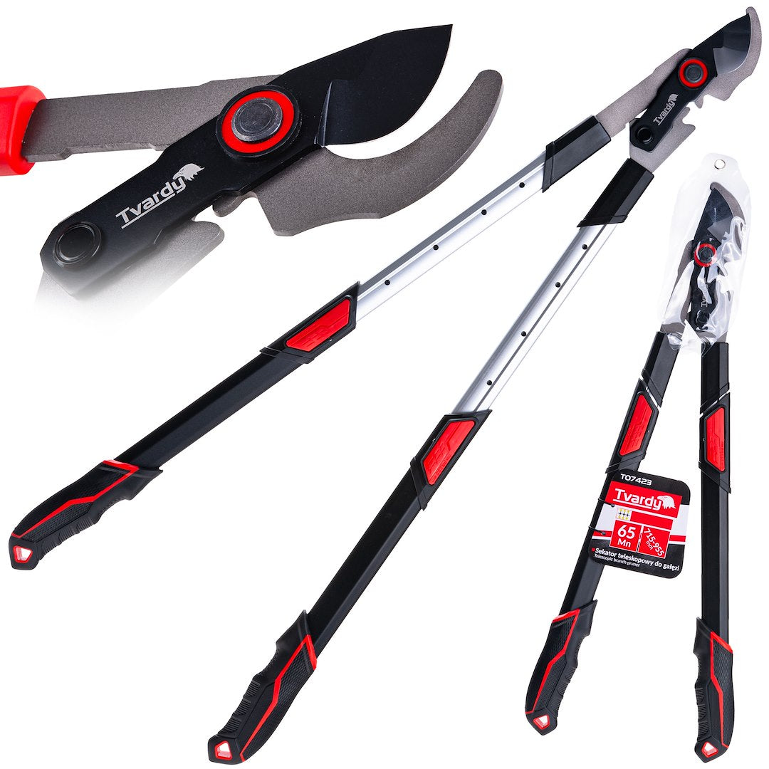 Telescopic branch pruner with bypass blade 715–955 mm, 65Mn, PTFE
