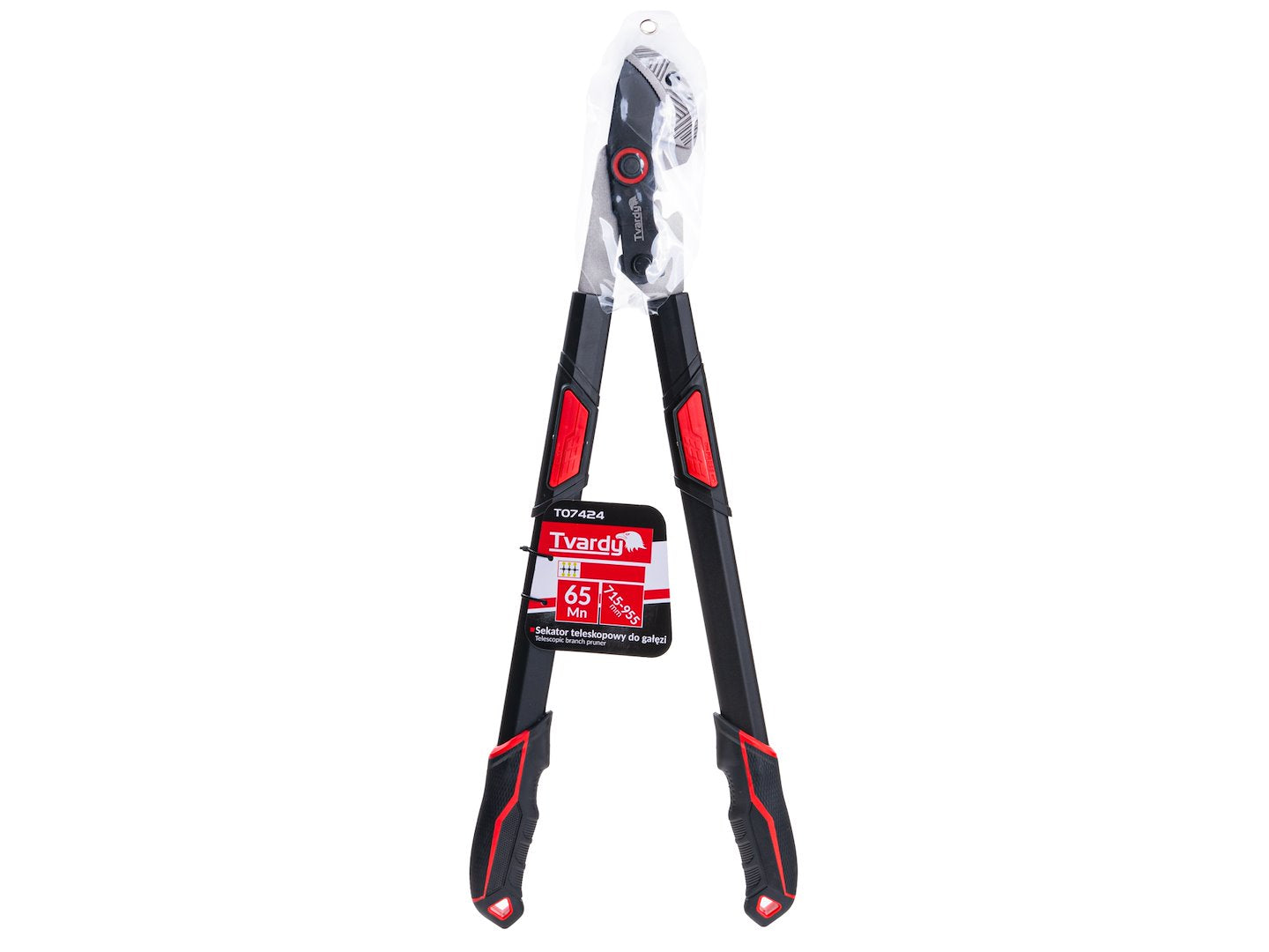 Telescopic branch pruner with anvil blade, 715–955 mm, 65Mn PTFE