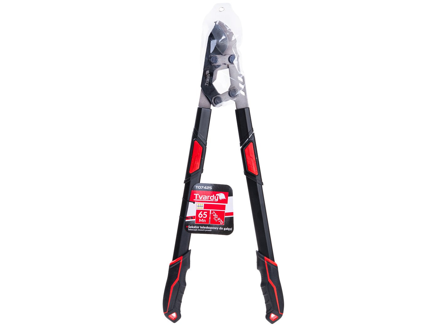 Telescopic branch pruner with ratchet and bypass blade 730–970 mm 65Mn PTFE