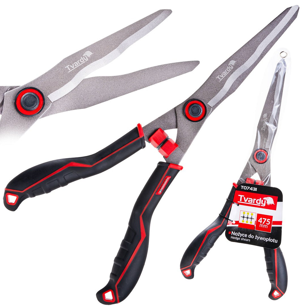 Hedge shears with wavy blade, 475 mm, PTFE