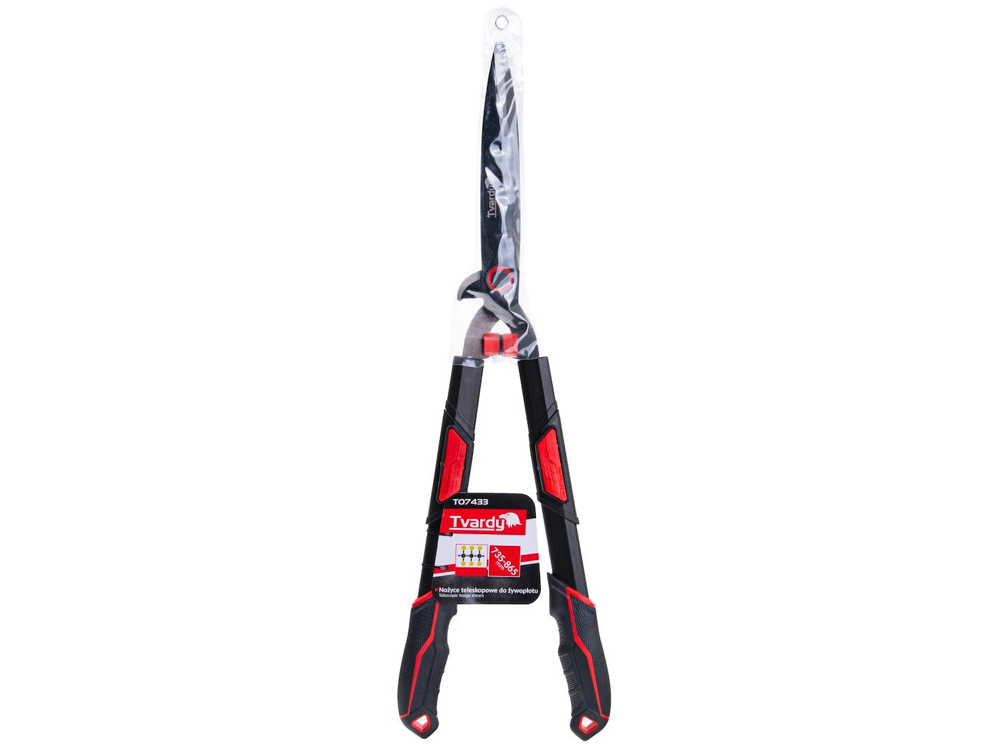 Telescopic hedge shears with wavy blade 735–865 mm, PTFE-coated