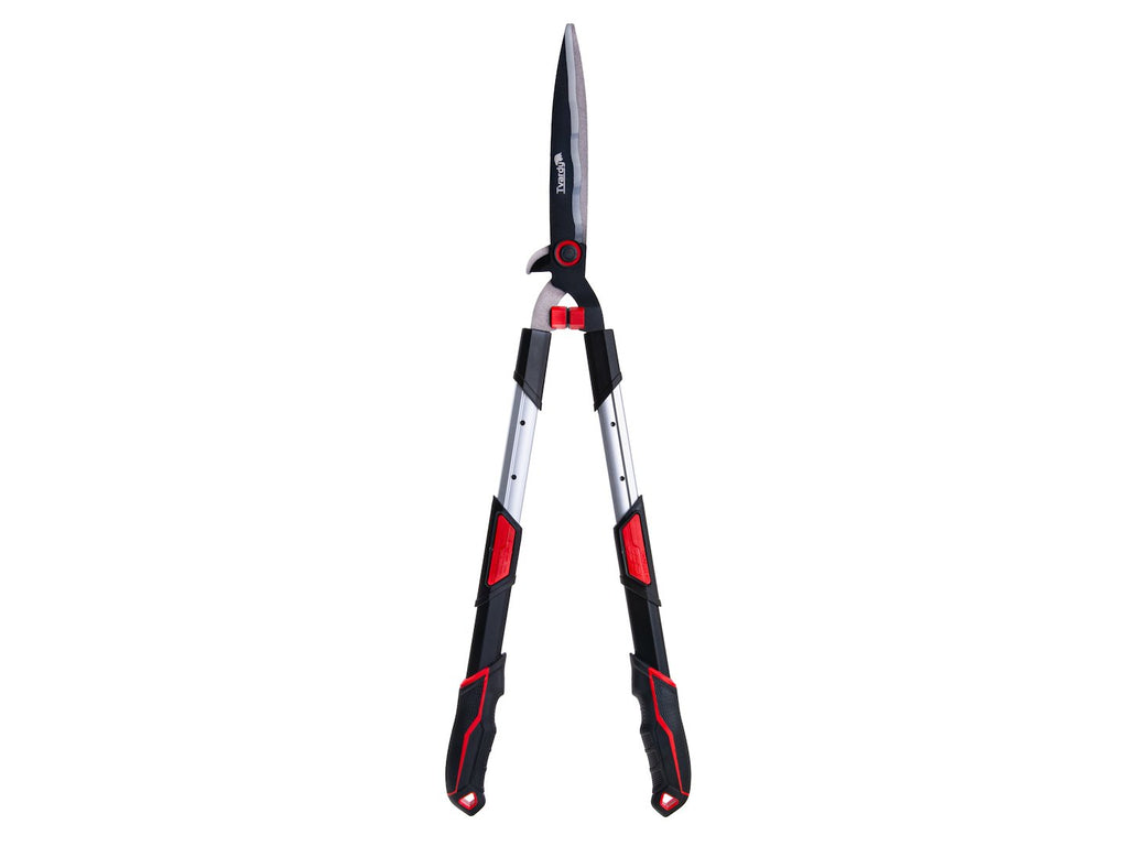 Telescopic hedge shears with wavy blade 735–865 mm, PTFE-coated