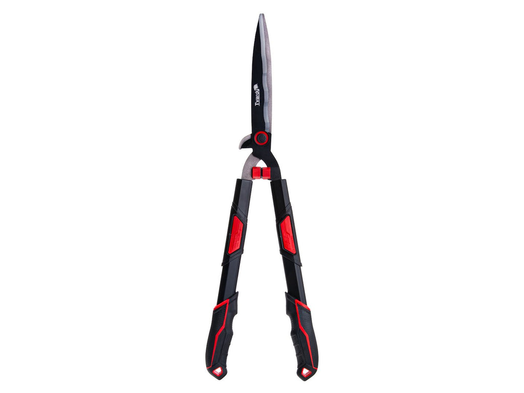 Telescopic hedge shears with wavy blade 735–865 mm, PTFE-coated