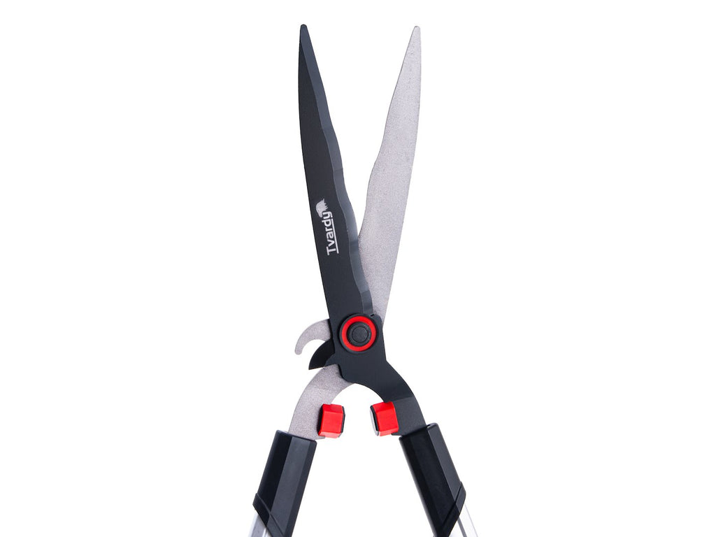 Telescopic hedge shears with wavy blade 735–865 mm, PTFE-coated
