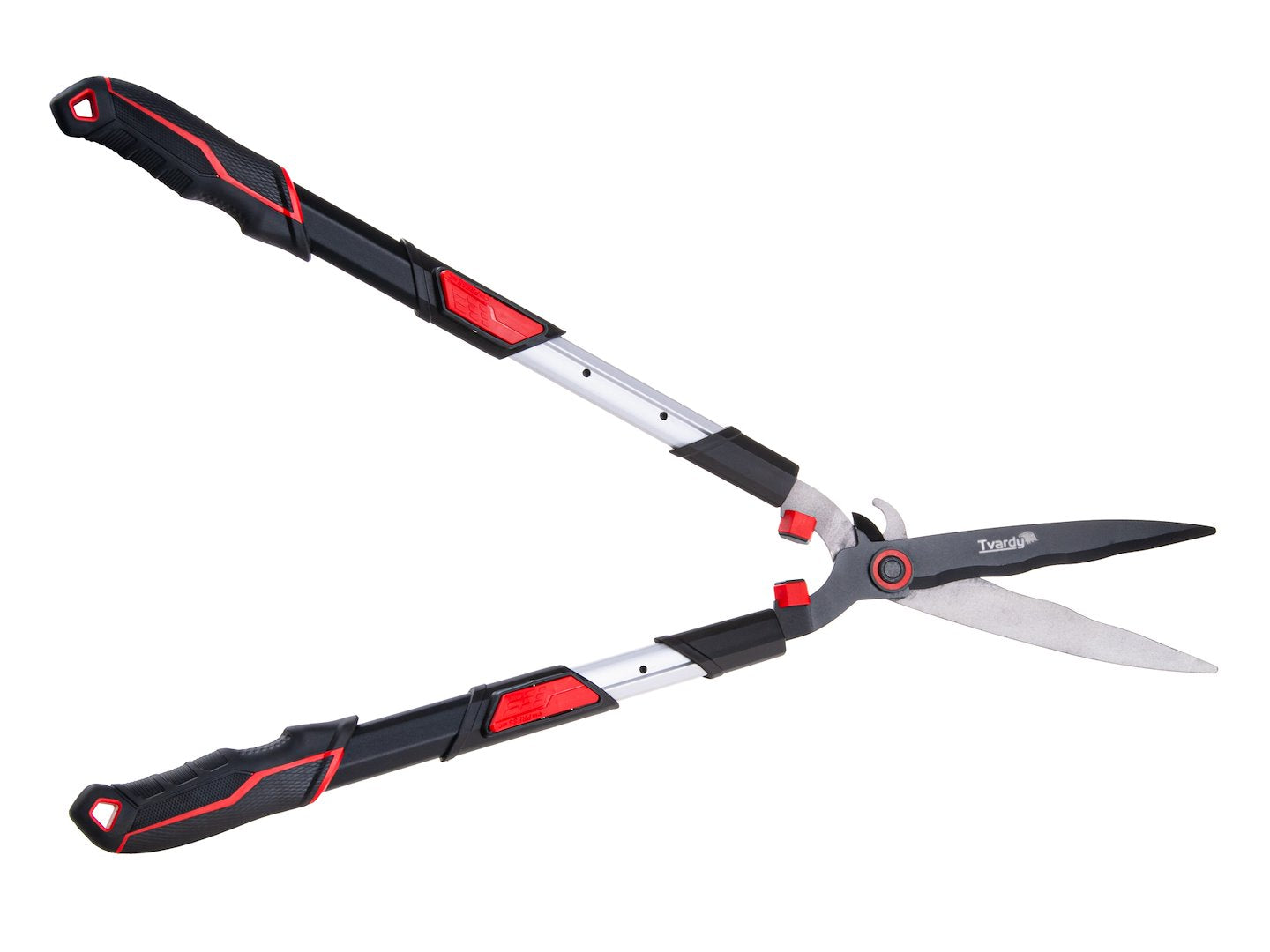 Telescopic hedge shears with wavy blade 735–865 mm, PTFE-coated