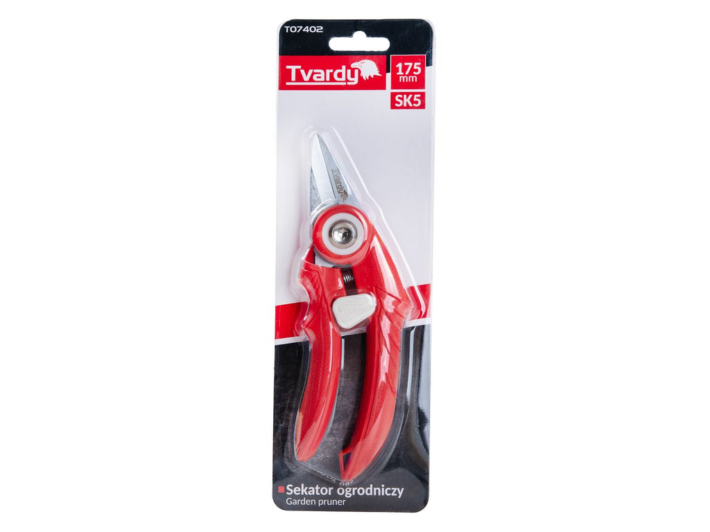Straight garden pruner with bypass blade, 175 mm, SK5