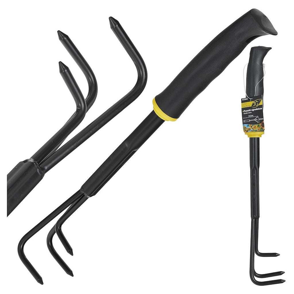 Three-pronged garden cultivator