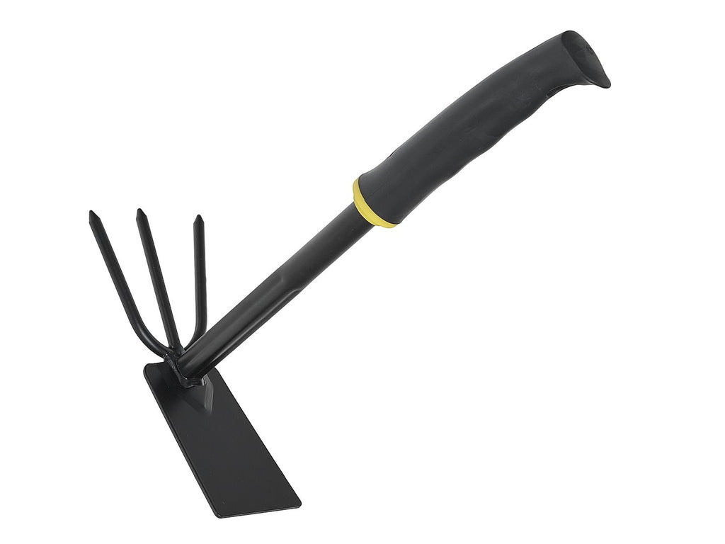 Double-sided gardening hoe with claws
