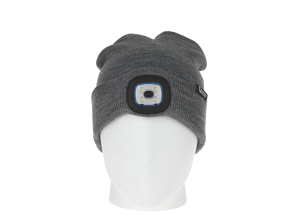Rechargeable LED Headlight Winter Hat (Gray & Black)