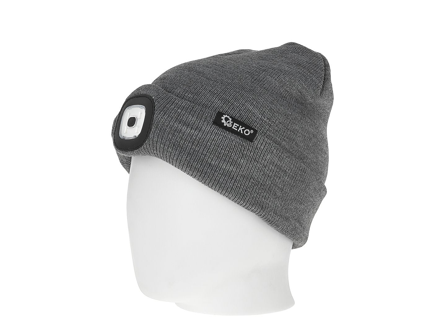 Rechargeable LED Headlight Winter Hat (Gray & Black)