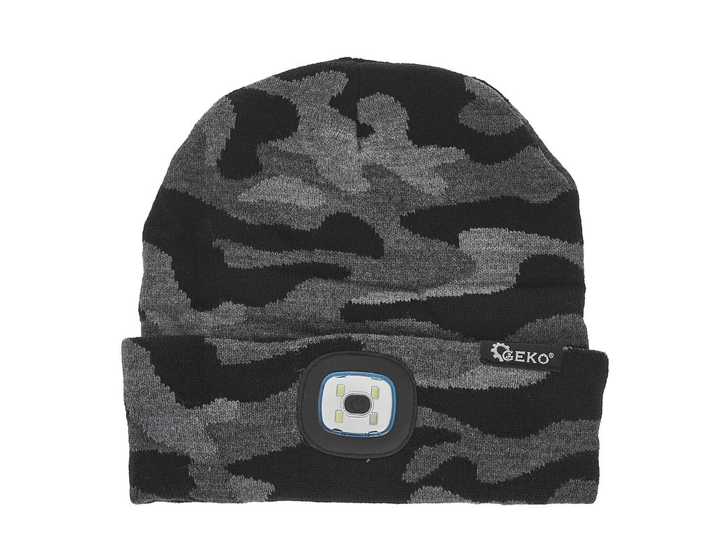 Rechargeable LED Head Light Winter Hat (Camouflage)