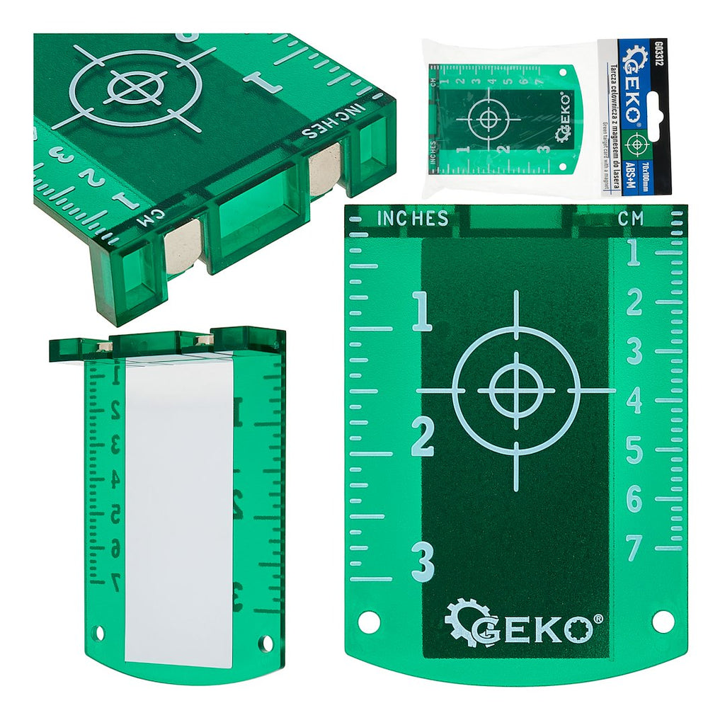 Green target card with a magnet