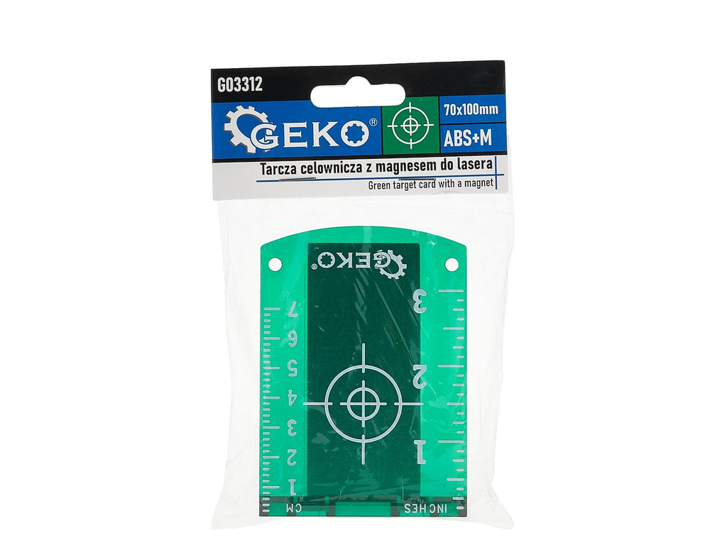 Green target card with a magnet