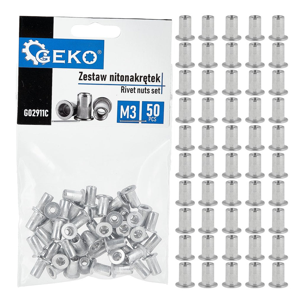 50 pcs M3 0.5-1.5 aluminium rivet nuts set