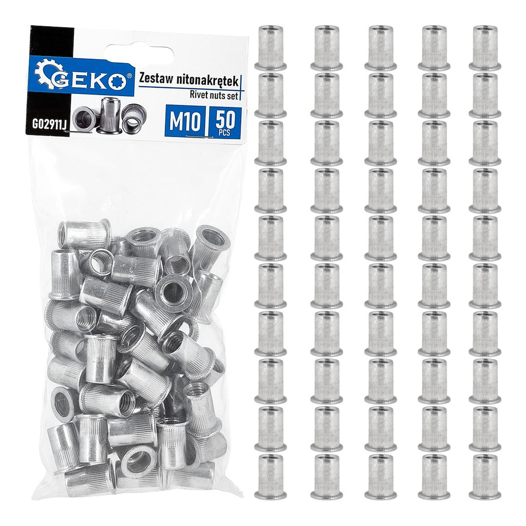 50 pcs M10 1.0-3.5 aluminium rivet nuts set