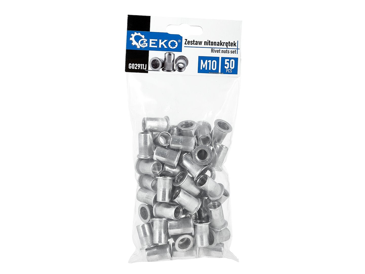 50 pcs M10 1.0-3.5 aluminium rivet nuts set