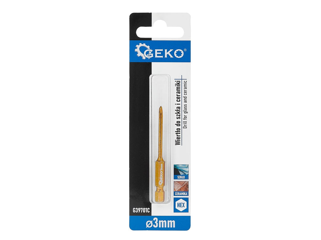 Drill for glass and ceramic, 3 mm, HEX