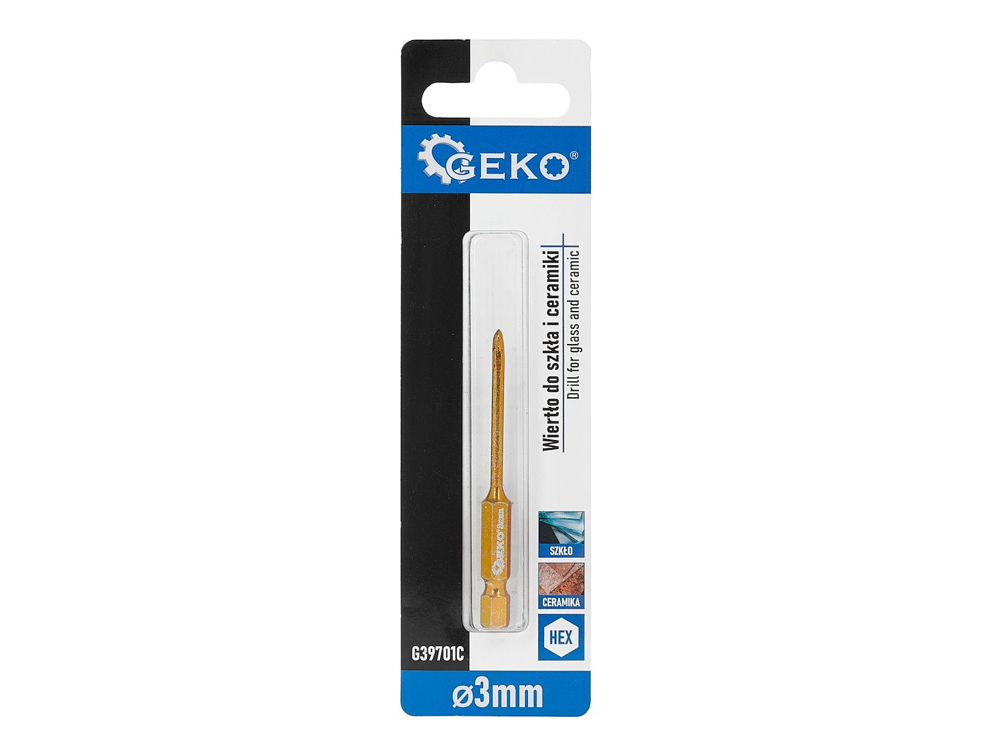 Drill for glass and ceramic, 3 mm, HEX