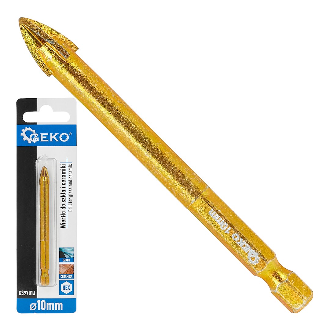 Drill for Glass and Ceramics, 10 mm, HEX