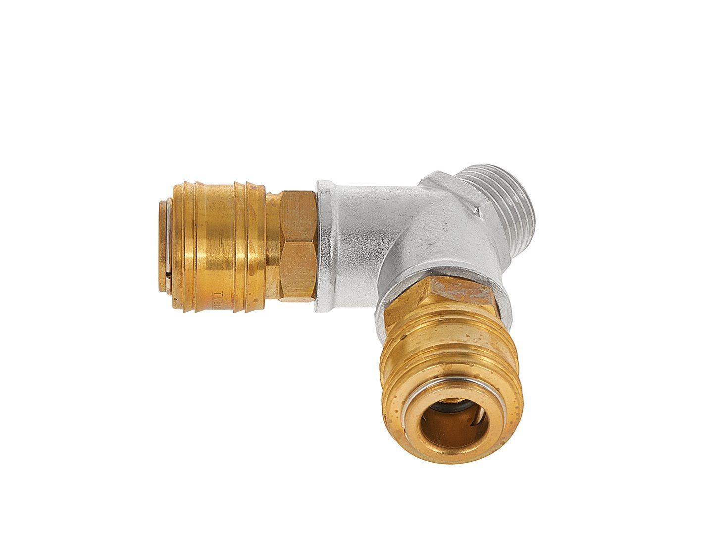 Brass air 2-way splitter, external thread 1/2" with quick connectors