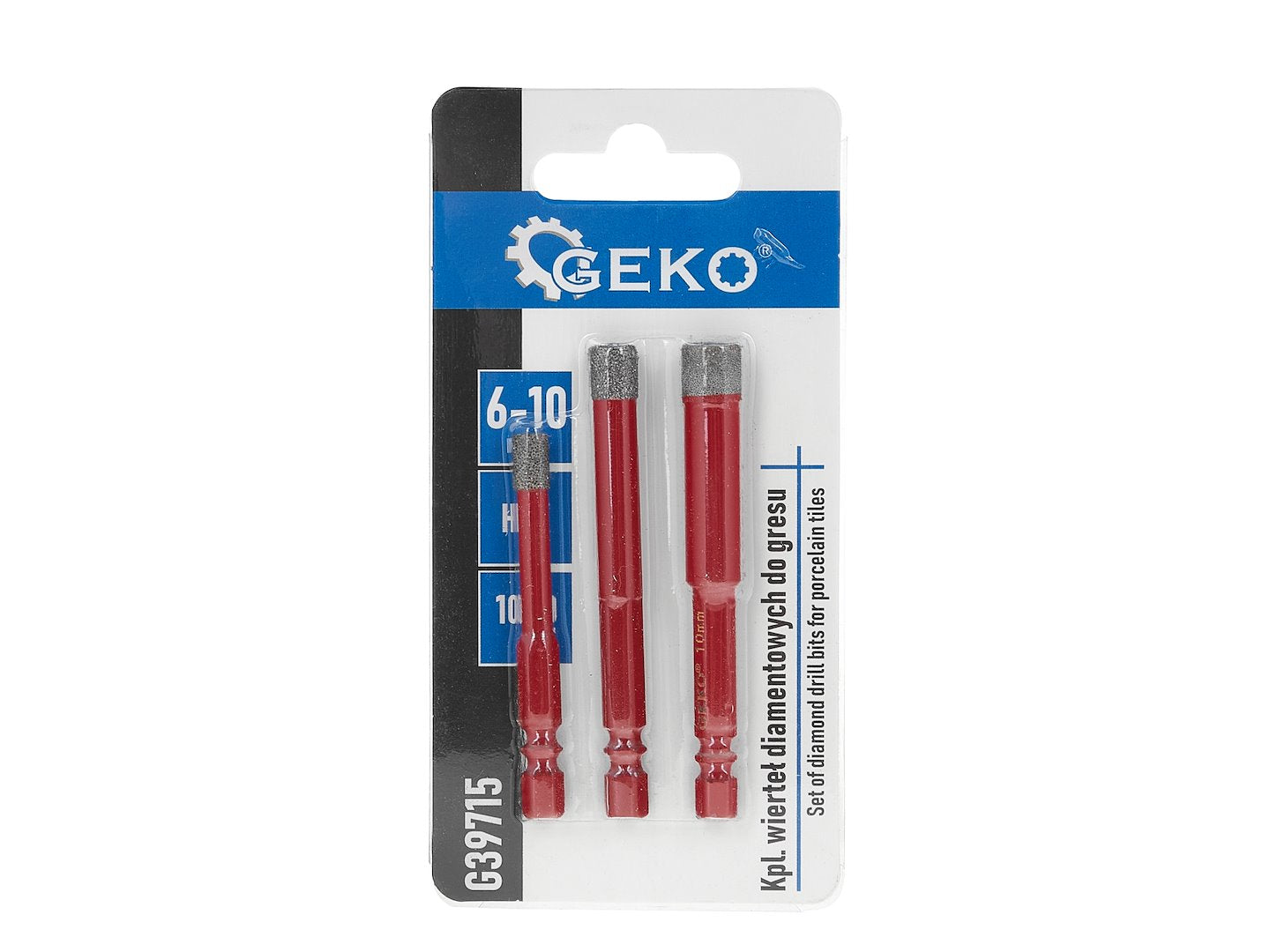 3 pcs set of diamond drills for tiles 6-10 mm HEX