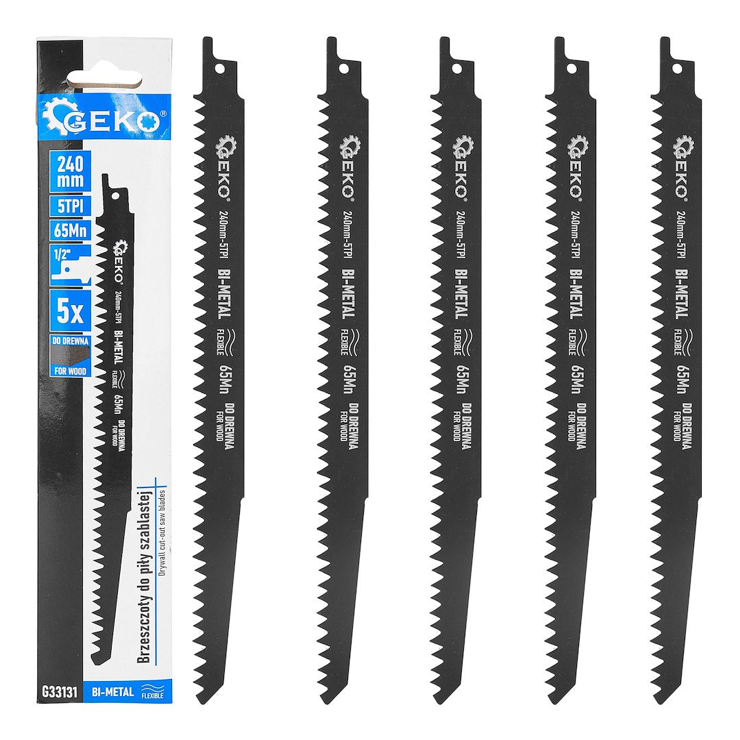 240 mm Bi-Metal Wood Cut-Out Saw Blades, 5 pcs