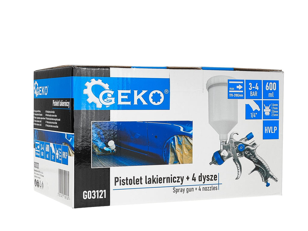 Spray Gun HVLP 600 ml + 4 Nozzles (1.4 - 1.7 - 2.0 - 2.5)
