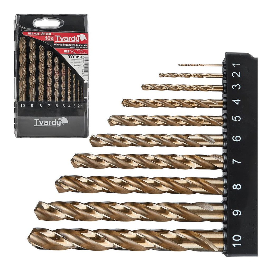 10 pcs 1-10 mm cobalt HSS M35 drills