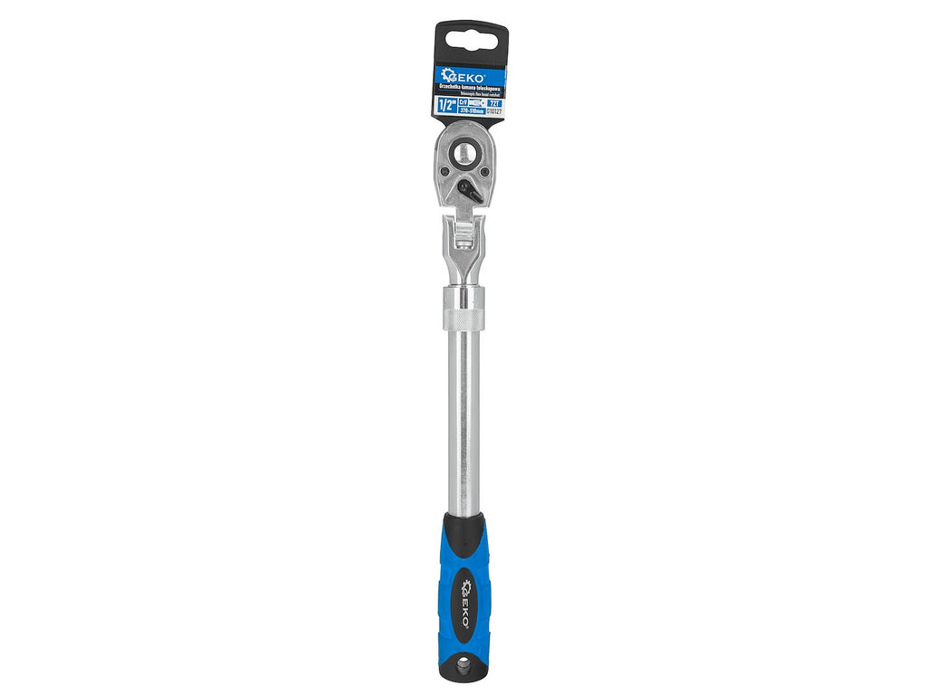 Telescopic flexible-head ratchet with handle 1/2" 370–510 mm 72T CrV