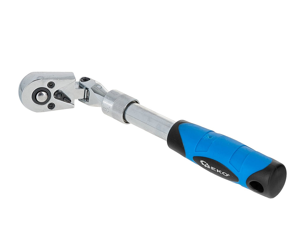 Telescopic ratchet with flexible head and handle 1/4" drive, 210-278 mm, 72T, CrV