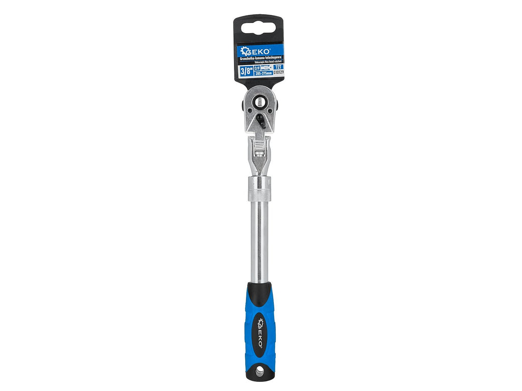Telescopic flexible-head ratchet with handle 3/8" 285-375 mm 72T CrV