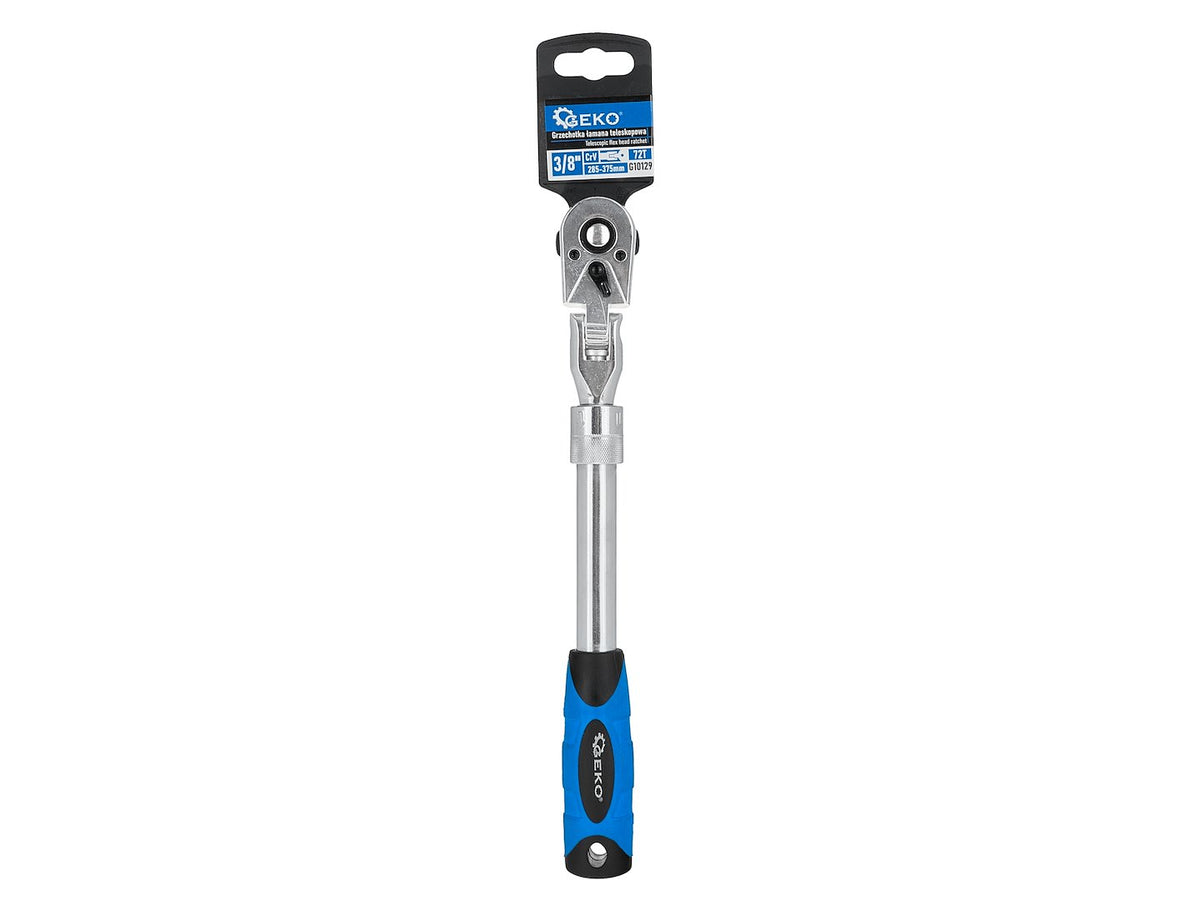 Telescopic flexible-head ratchet with handle 3/8" 285-375 mm 72T CrV