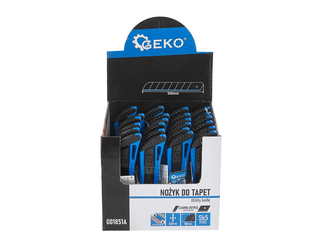 Utility knife 100x18x0.5mm type nr. 2 – display box – Pack of 24