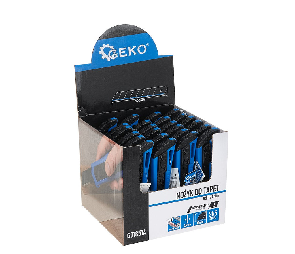 Utility knife 100x18x0.5mm type nr. 2 – display box – Pack of 24