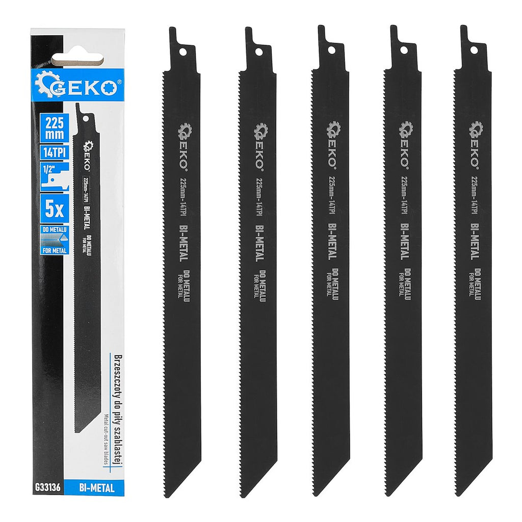 225 mm bi-metal metal cut-out saw blades, 5 pcs