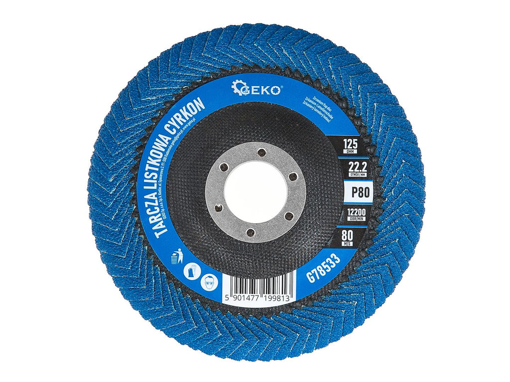 Zirconium flap disc for inguinal weld cavities 125 P80 – Pack of 5