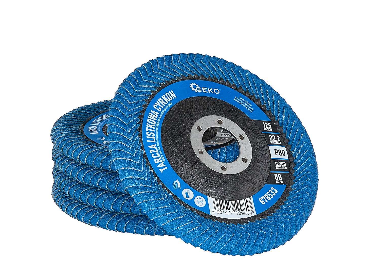 Zirconium flap disc for inguinal weld cavities 125 P80 – Pack of 5