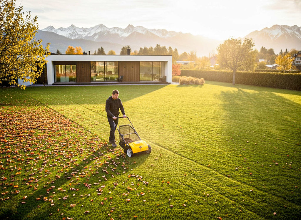 Hand-Push Lawn Sweeper for Grass and Leaves, 53 cm