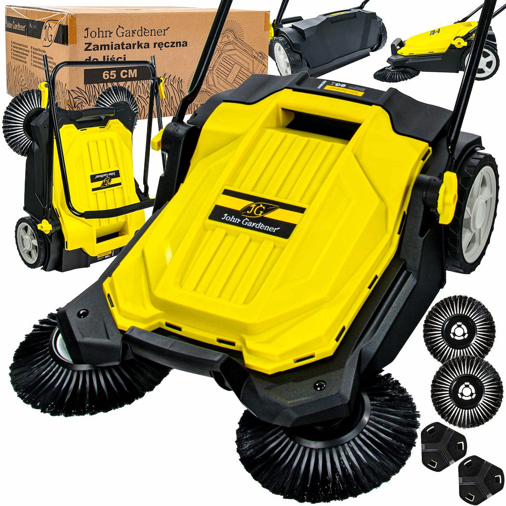 Hand Push Lawn Sweeper for Grass and Leaves 65 cm