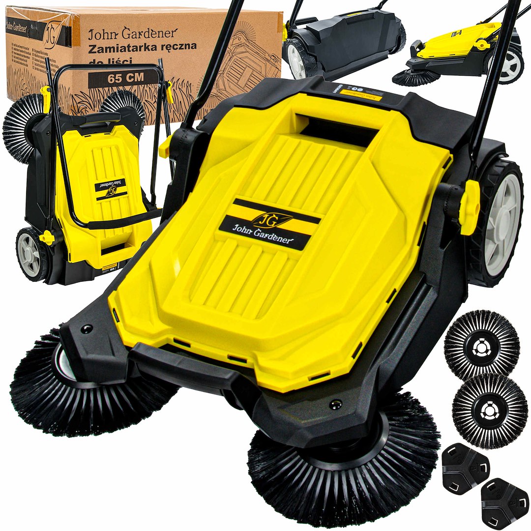 Hand Push Lawn Sweeper for Grass and Leaves 65 cm