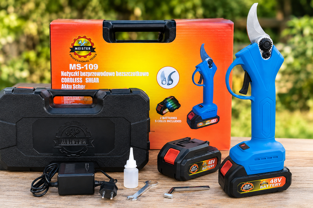 MEISTER juhtmeta harjadeta oksakäärid 1500 W MS-109