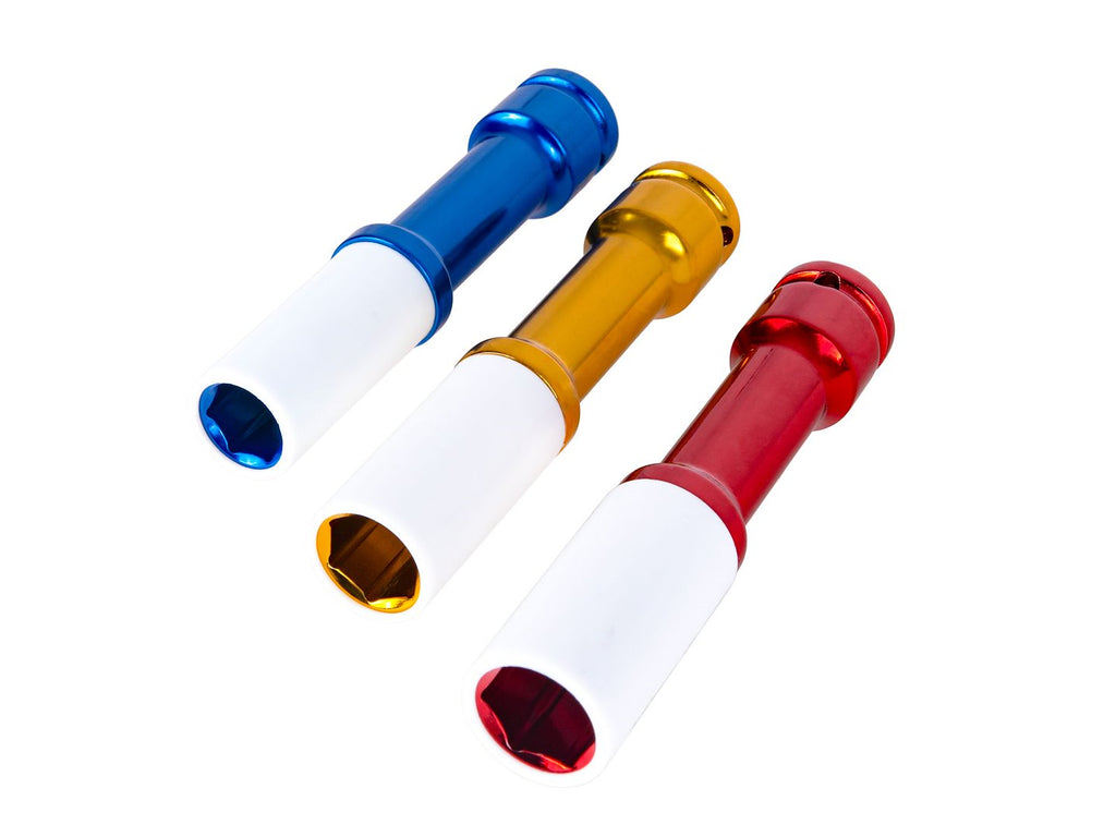 Long alloy-rim impact socket set 17 mm 19 mm 21 mm